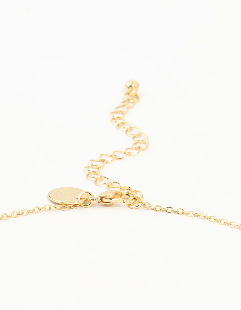 Gold Plated Diamante Outline Pendant Flower Necklace