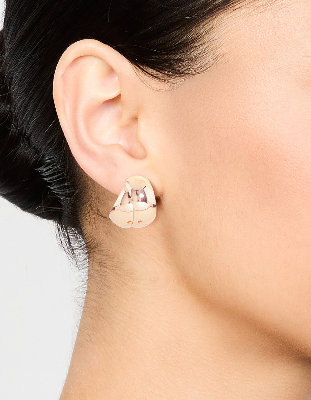 Gold Overlapped Large Hoop Earrings