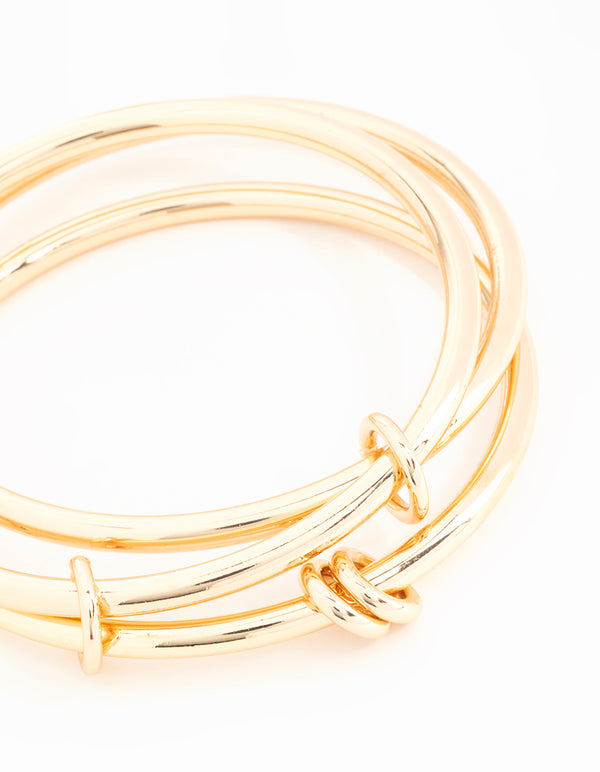 Gold Interlinked Layered Bangle