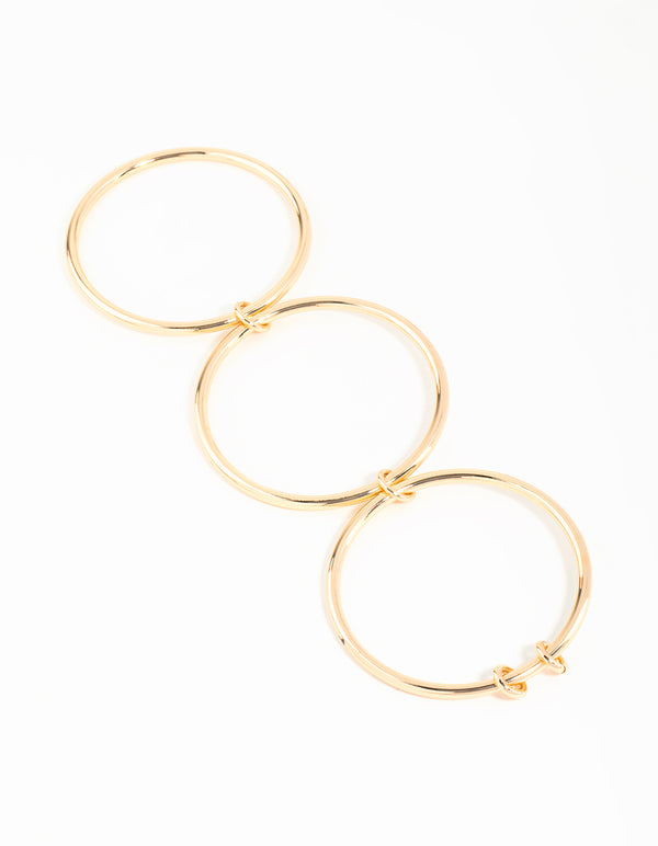 Gold Interlinked Layered Bangle