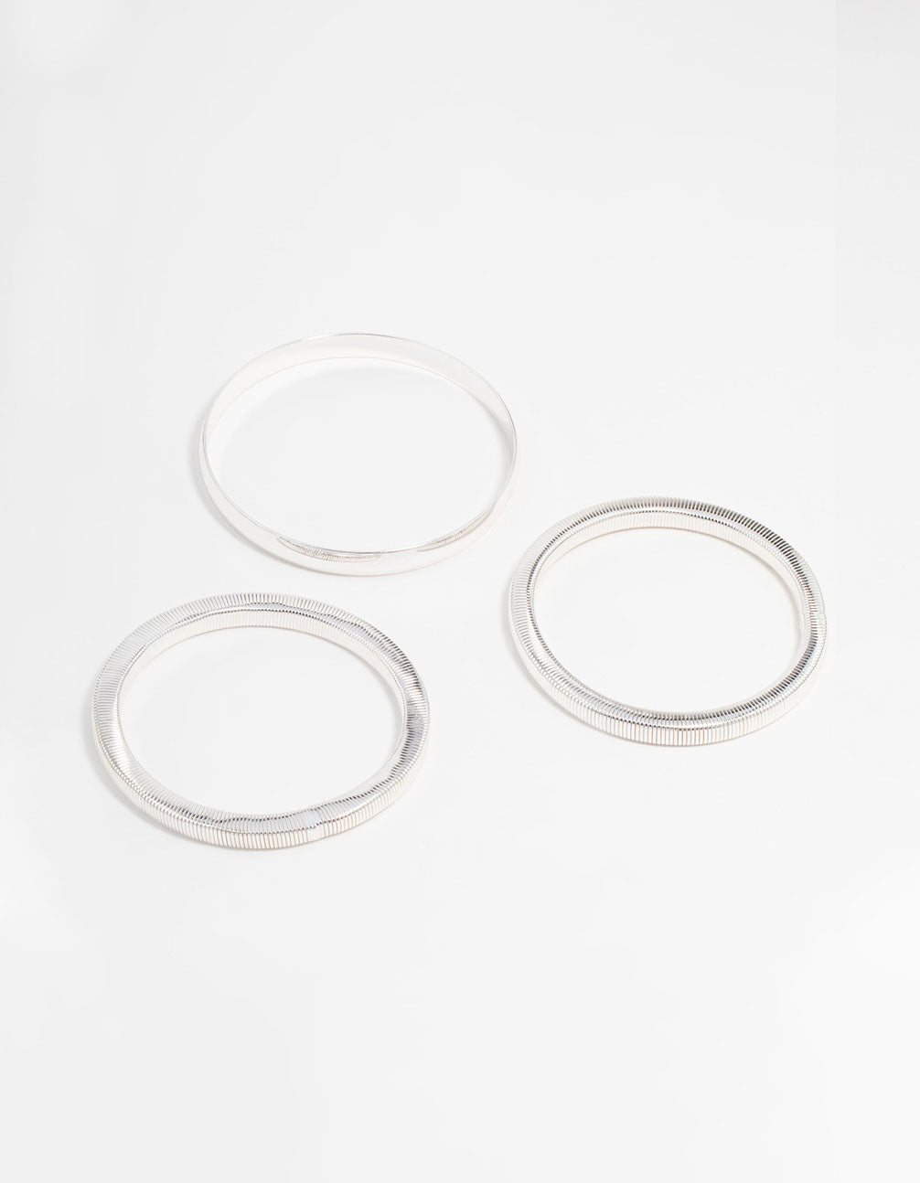 Silver Mixed Bangles 3-Pack