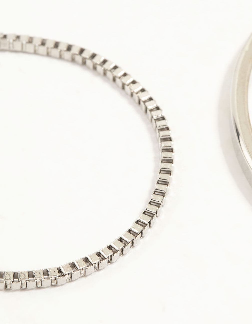 Silver Chain & Sleek Bracelets 4-Pack