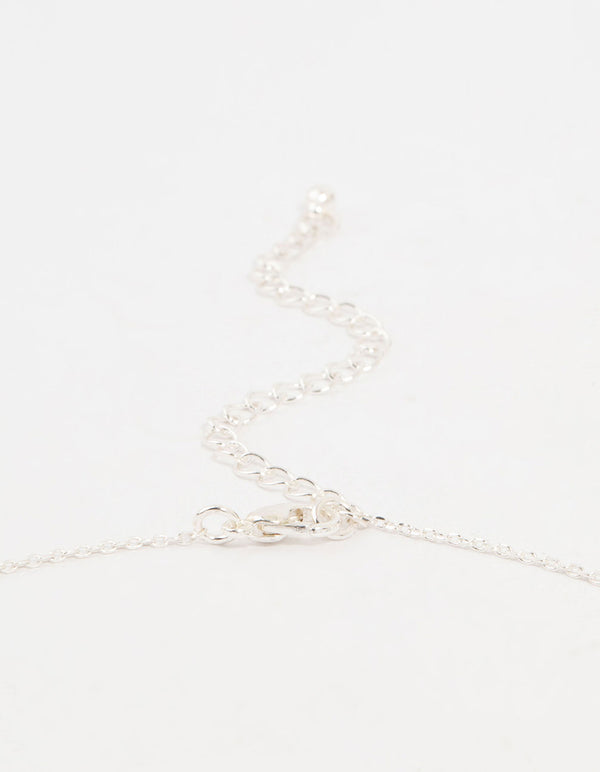 Silver Cubic Zirconia Round Cubic Zirconia Cross Pendant Necklace