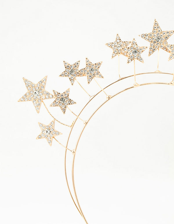Gold Diamante Star Headband