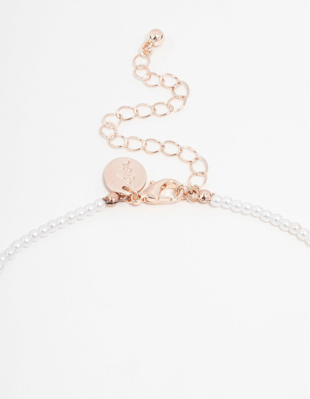 Rose Gold Acrylic Pearl Celestial Diamante Charm Necklace