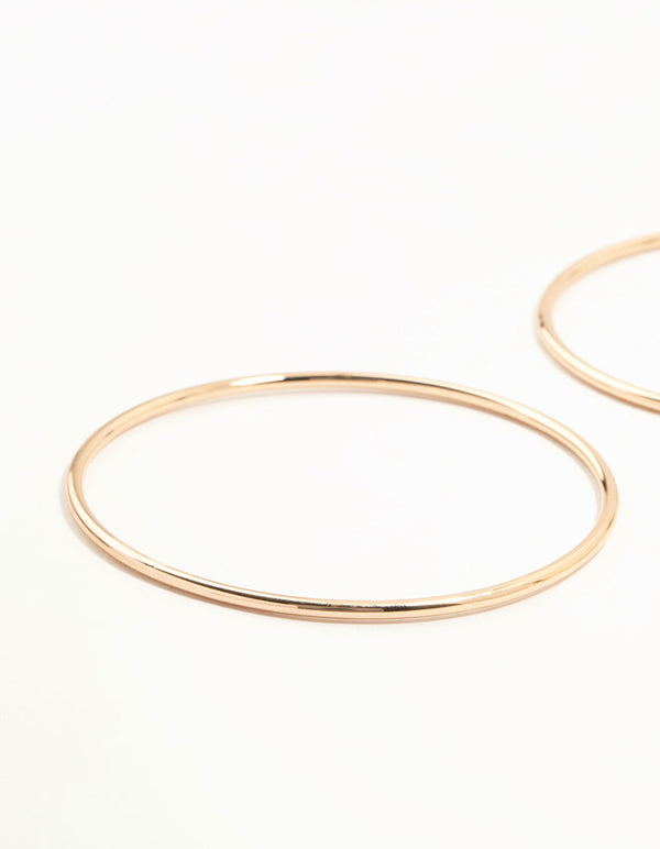Gold Plain Mixed Width Bangles 5-Pack