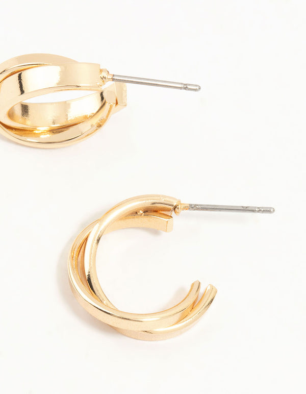 Gold Textured Hoop Earrings