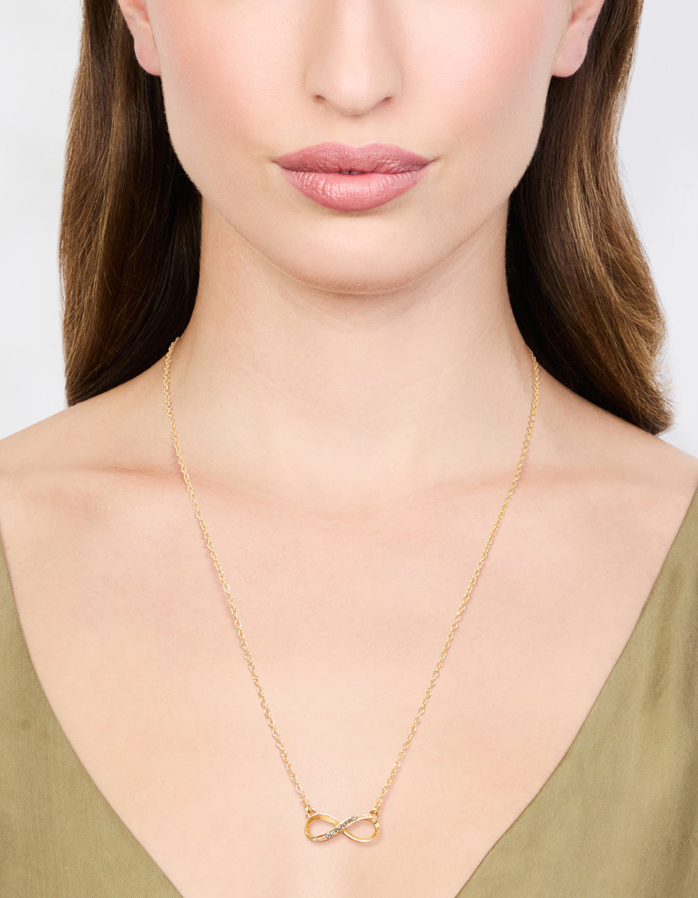 Gold Diamante Infinity Necklace