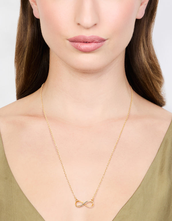 Gold Diamante Infinity Necklace