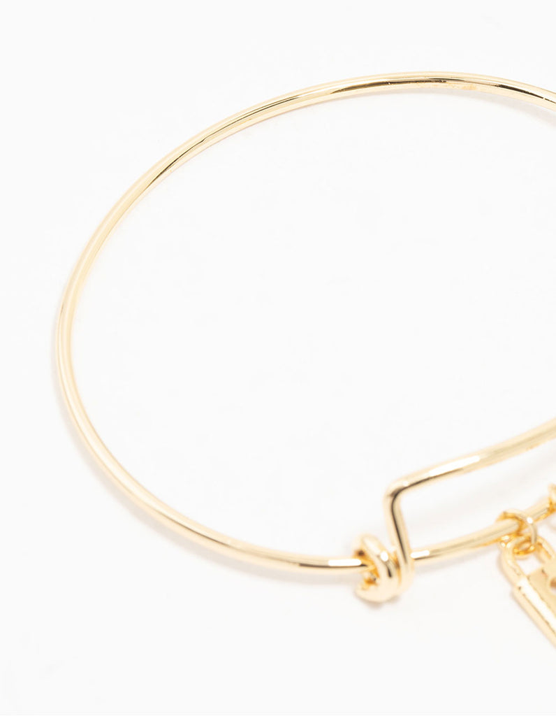 Bracciale Bangle 18K Rose Gold Filled – Perle 4mm Con Cuore Di Cristallo – Gossip Girl - 2