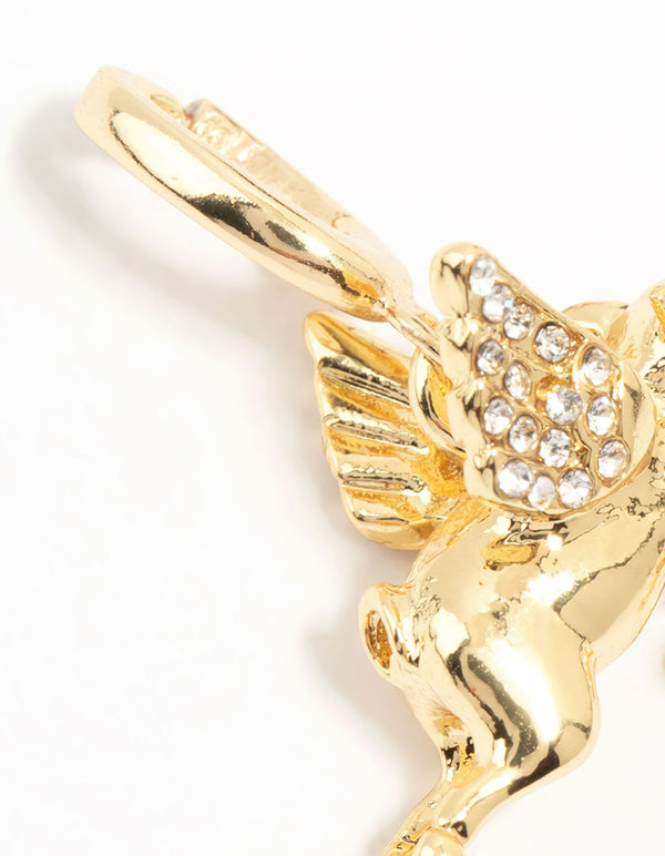 Gold Plated Flying Pig Charm