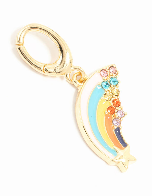 Gold Plated Cubic Zirconia Rainbow Charm