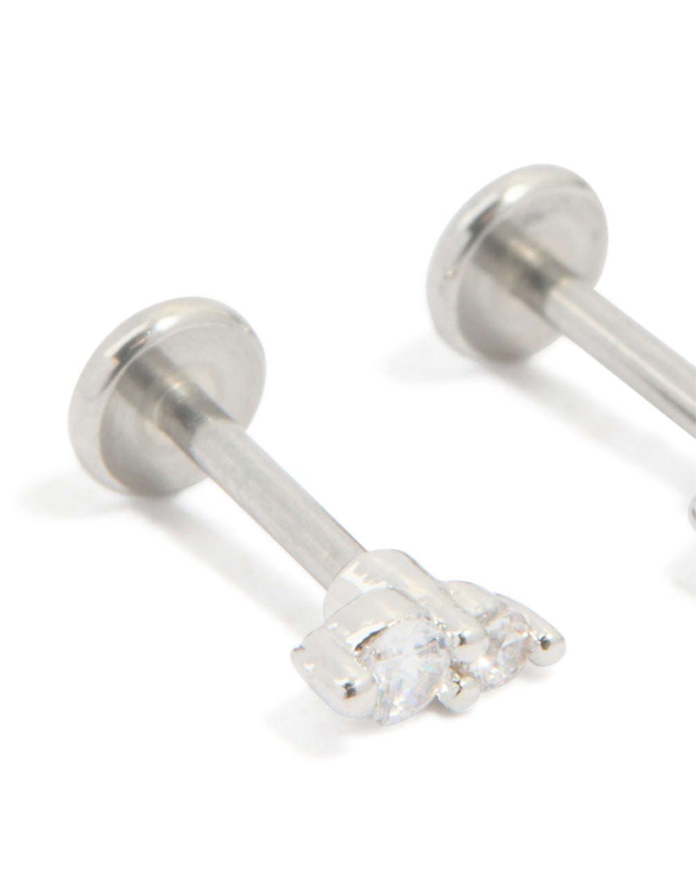 Surgical Steel Cubic Zirconia Flat Back Studs
