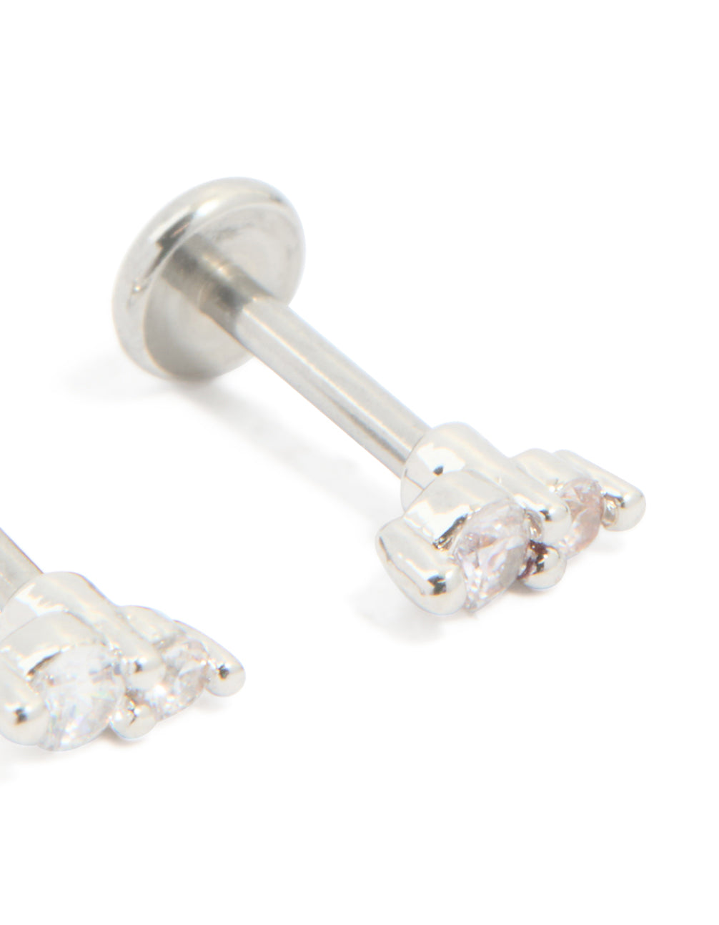 Surgical Steel Cubic Zirconia Flat Back Studs