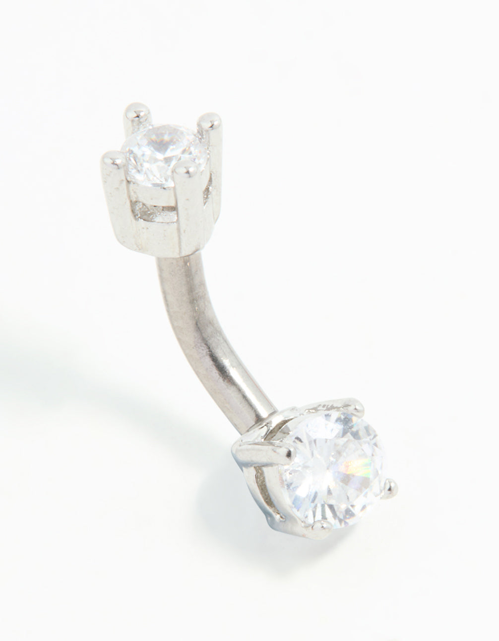 Titanium Cubic Zirconia Belly Bar