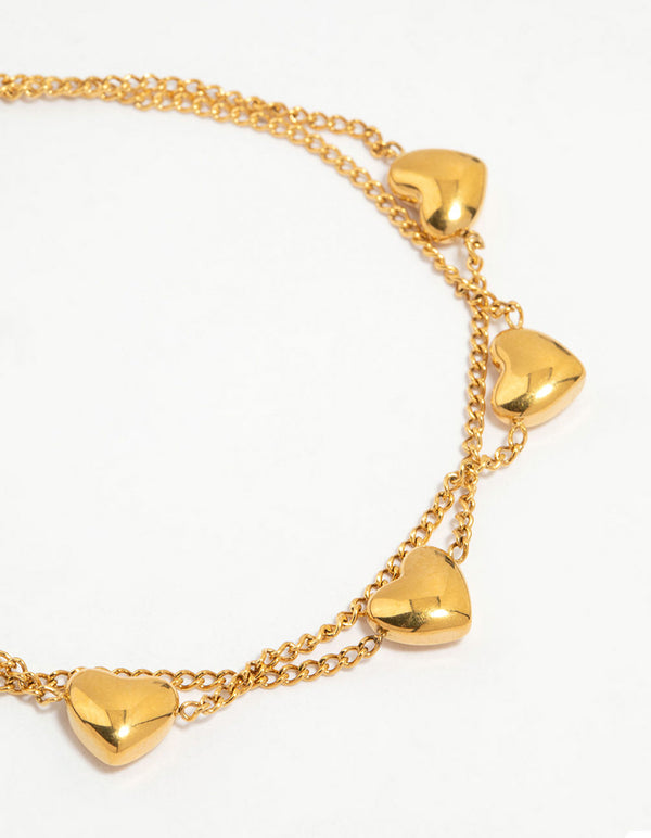 Waterproof Gold Plated Stainless Steel Flower Petal Charm Bracelet