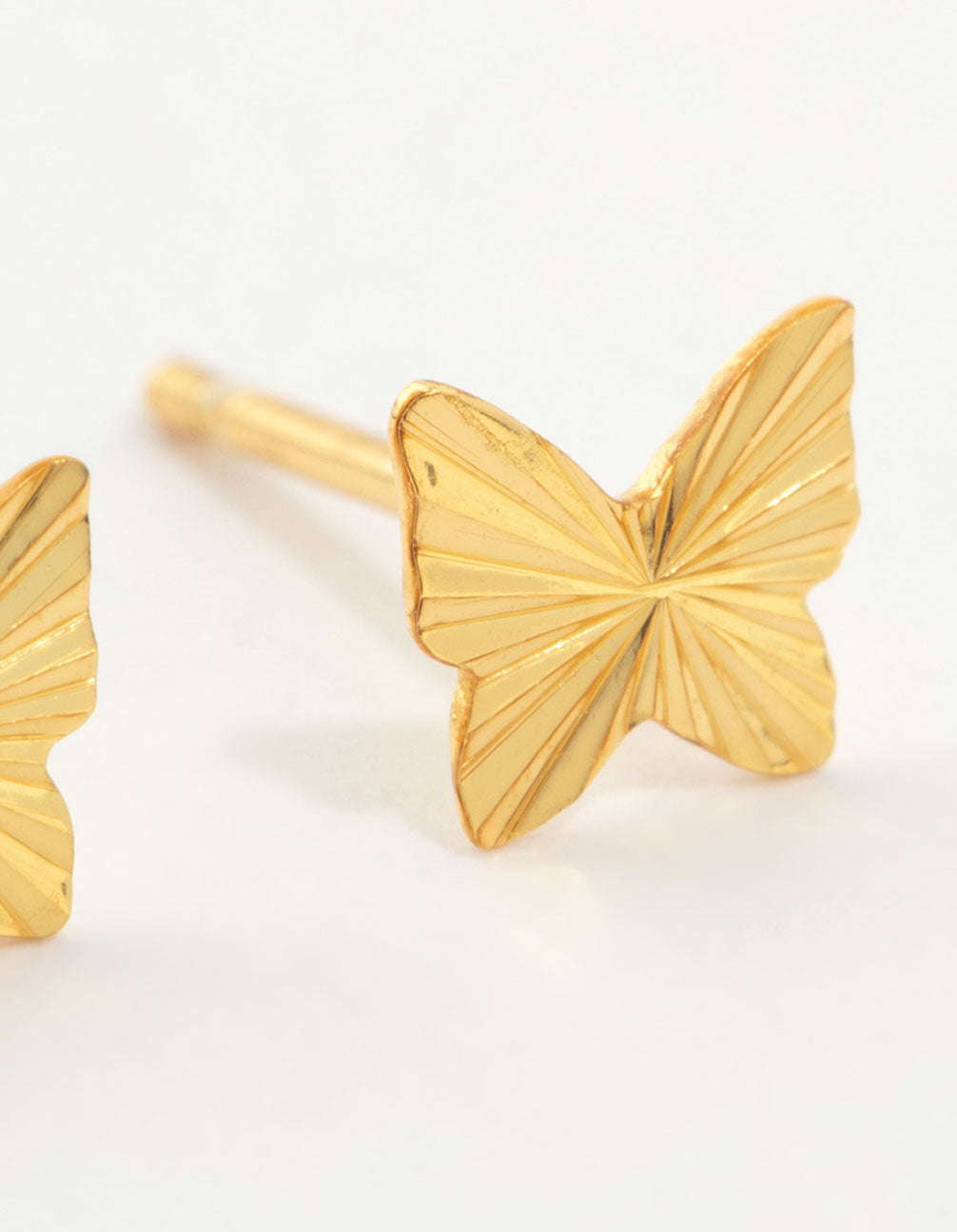 Gold Plated Sterling Silver Butterfly Stud Earrings