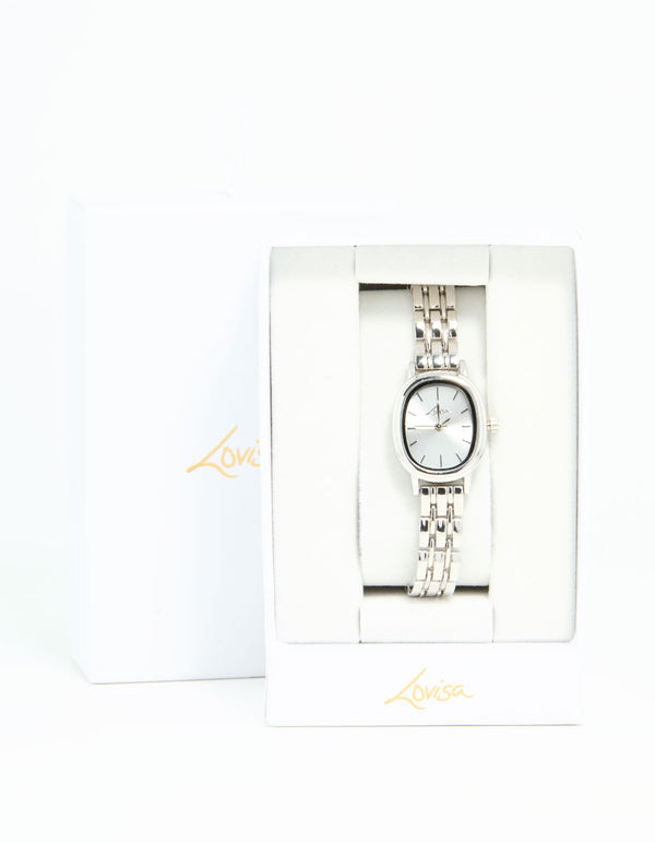Silver Small Oval Watch
