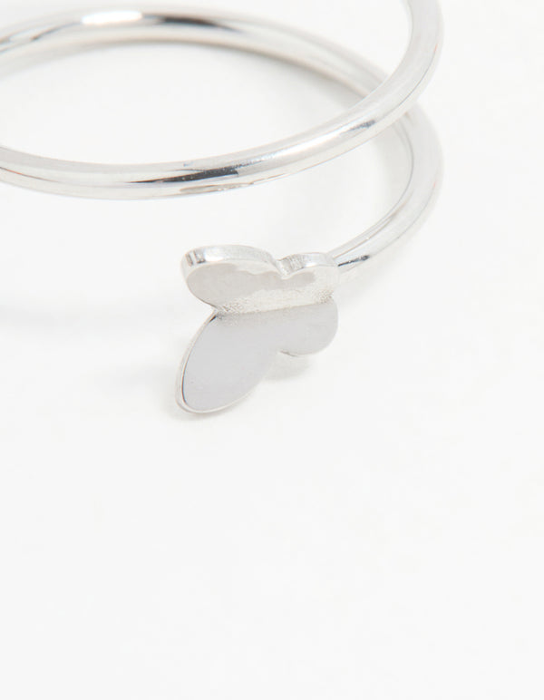 Surgical Steel Butterfly Spiral Nose Ring