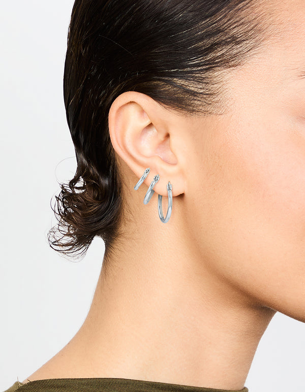 Surgical Steel Clasp Hoop Earrings 2-Pack