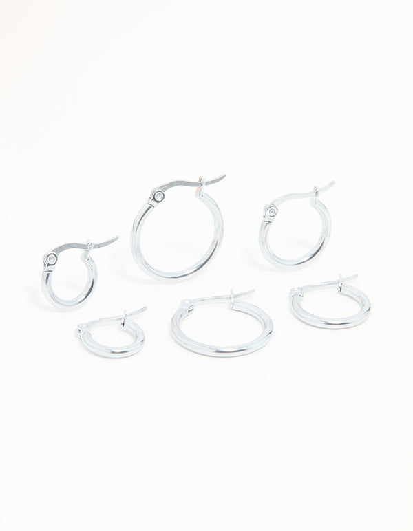 Surgical Steel Clasp Hoop Earrings 2-Pack