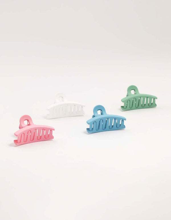 Multicoloured Small Loop Claw Clips 4-Pack