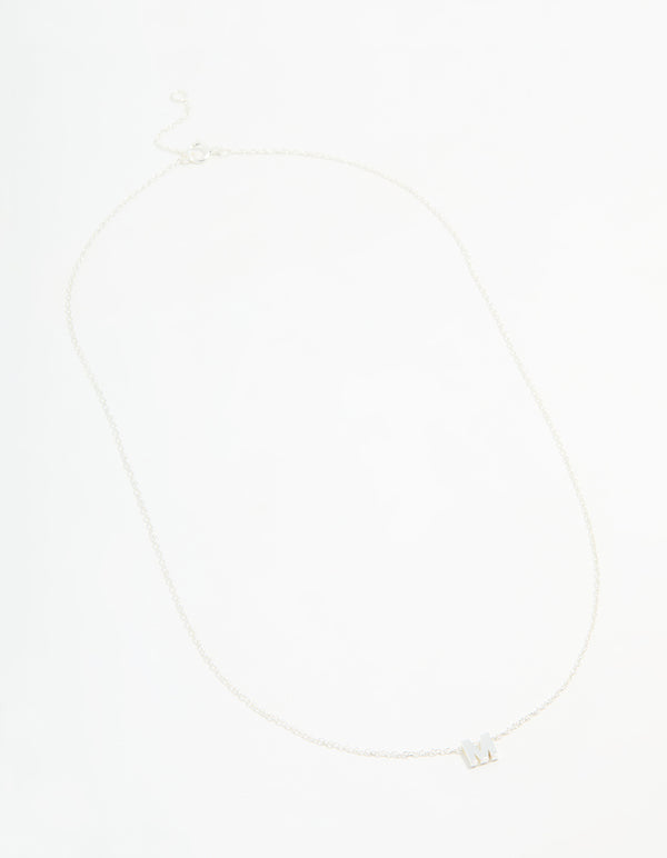 Sterling Silver Letter M Necklace