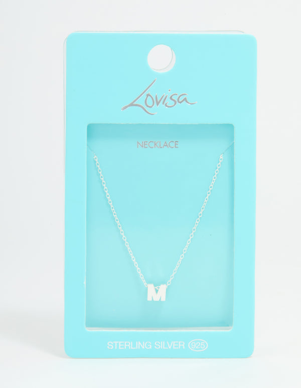 Sterling Silver Letter M Necklace