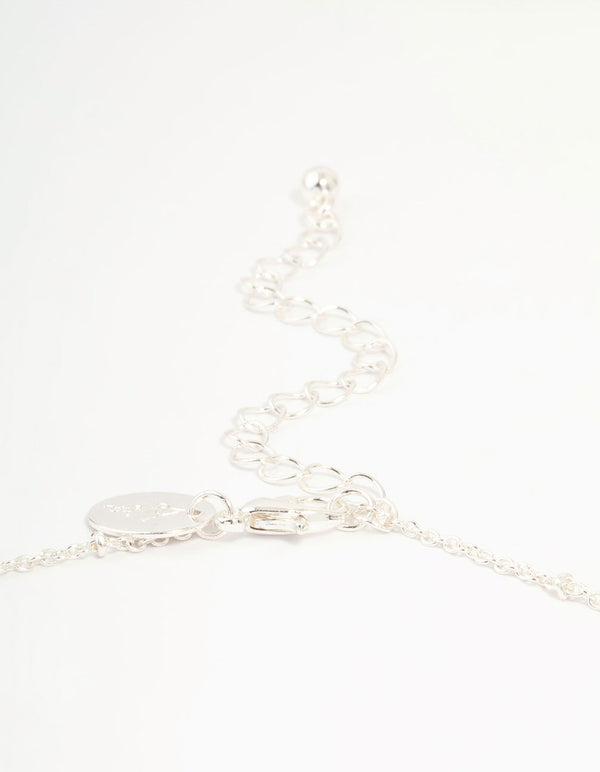 Silver Ball Chain O Ring Necklace