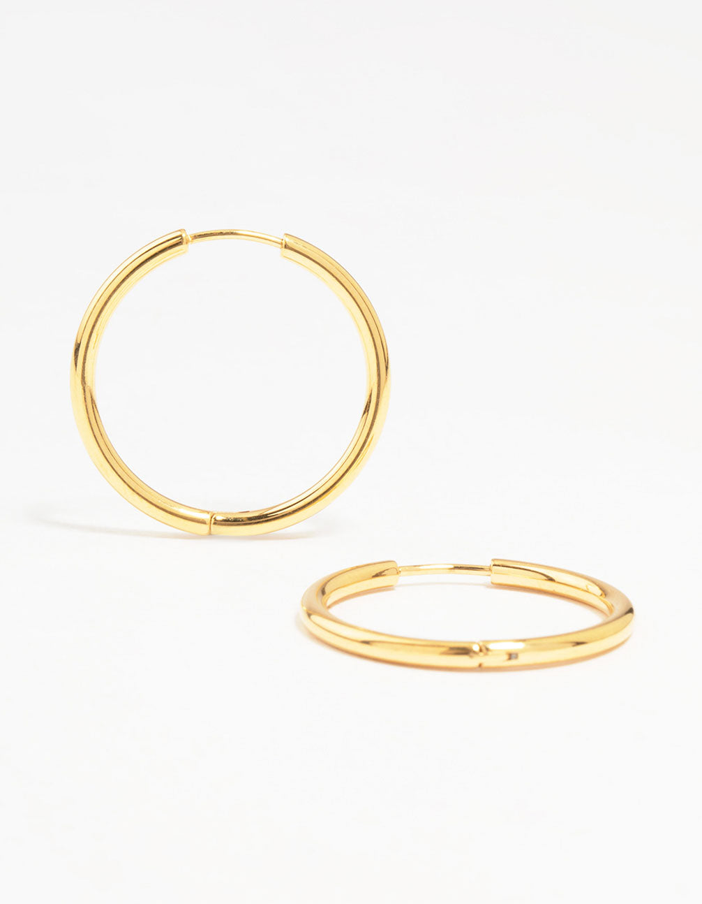 Gold Plated Surgical Steel Polished Hoop Earrings