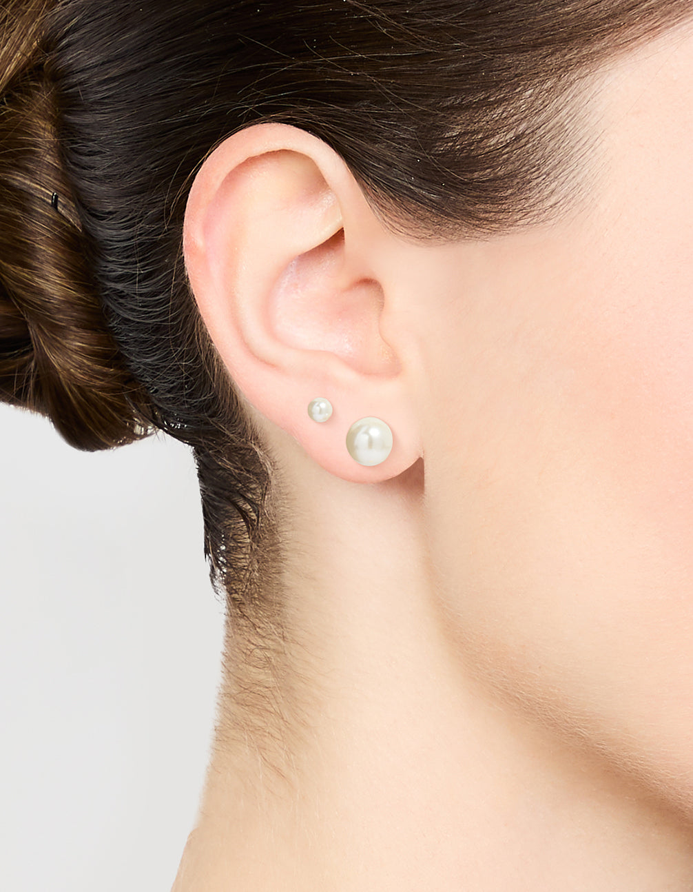 Gold Plated Surgical Steel Pearl Stud Earrings 2-Pack