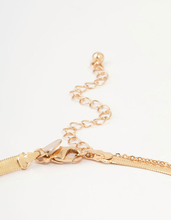 Gold Snake Layered Necklace