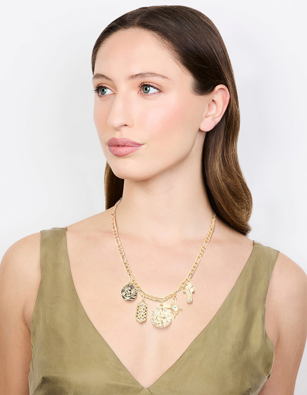 Gold Snake Charm Necklace
