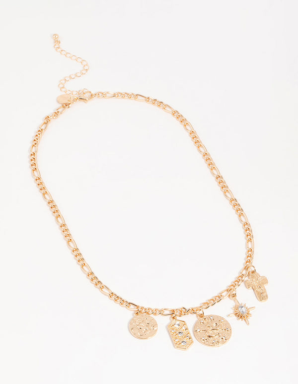 Gold Snake Charm Necklace