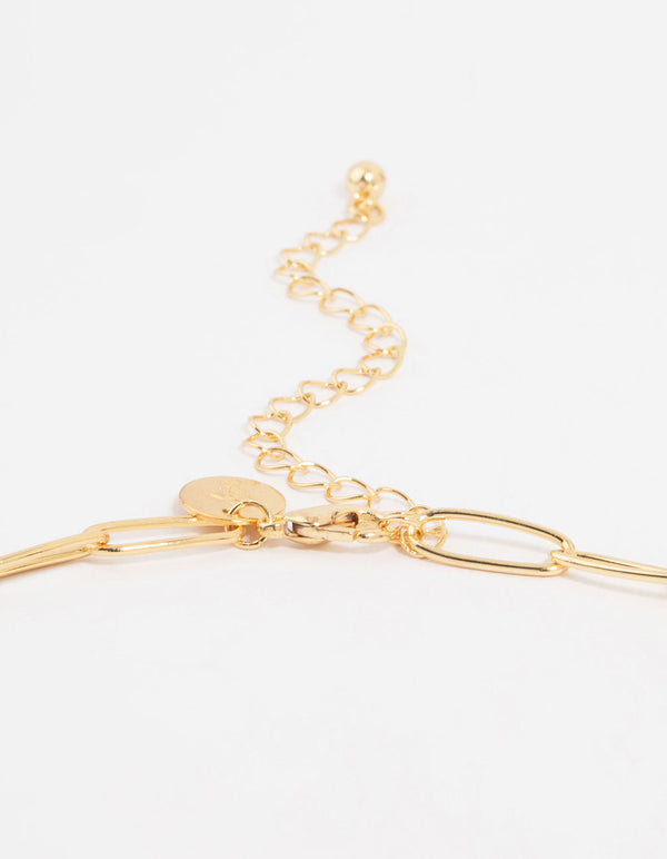 Gold Plated Fine Oval Link Necklace