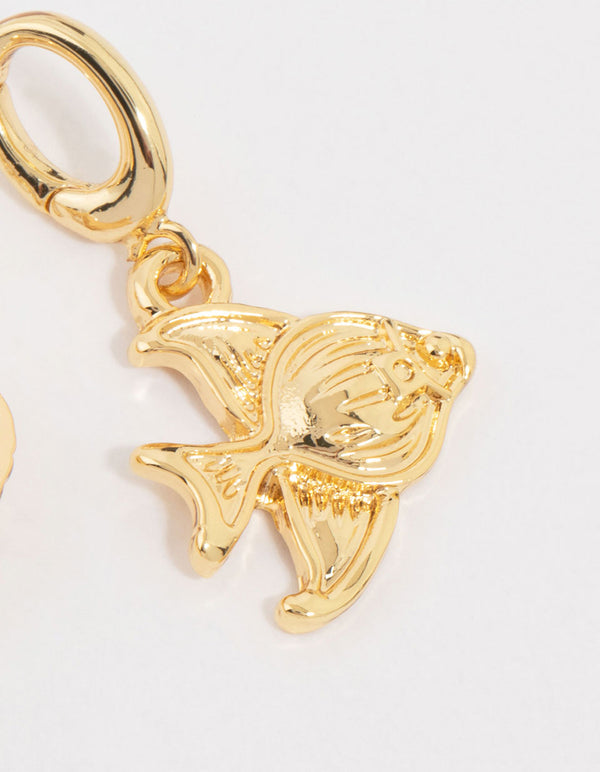 Gold Plated Shell & Starfish Charms 3-Pack