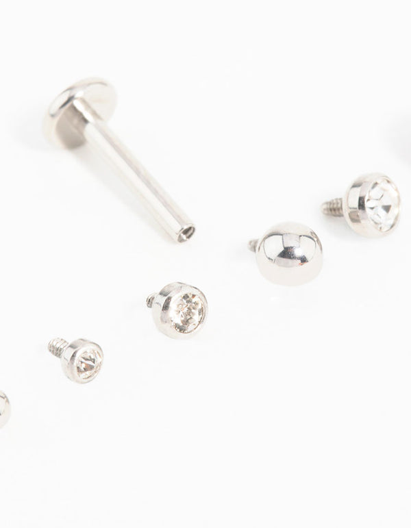 Surgical Steel Cubic Zirconia Flat Back Pack