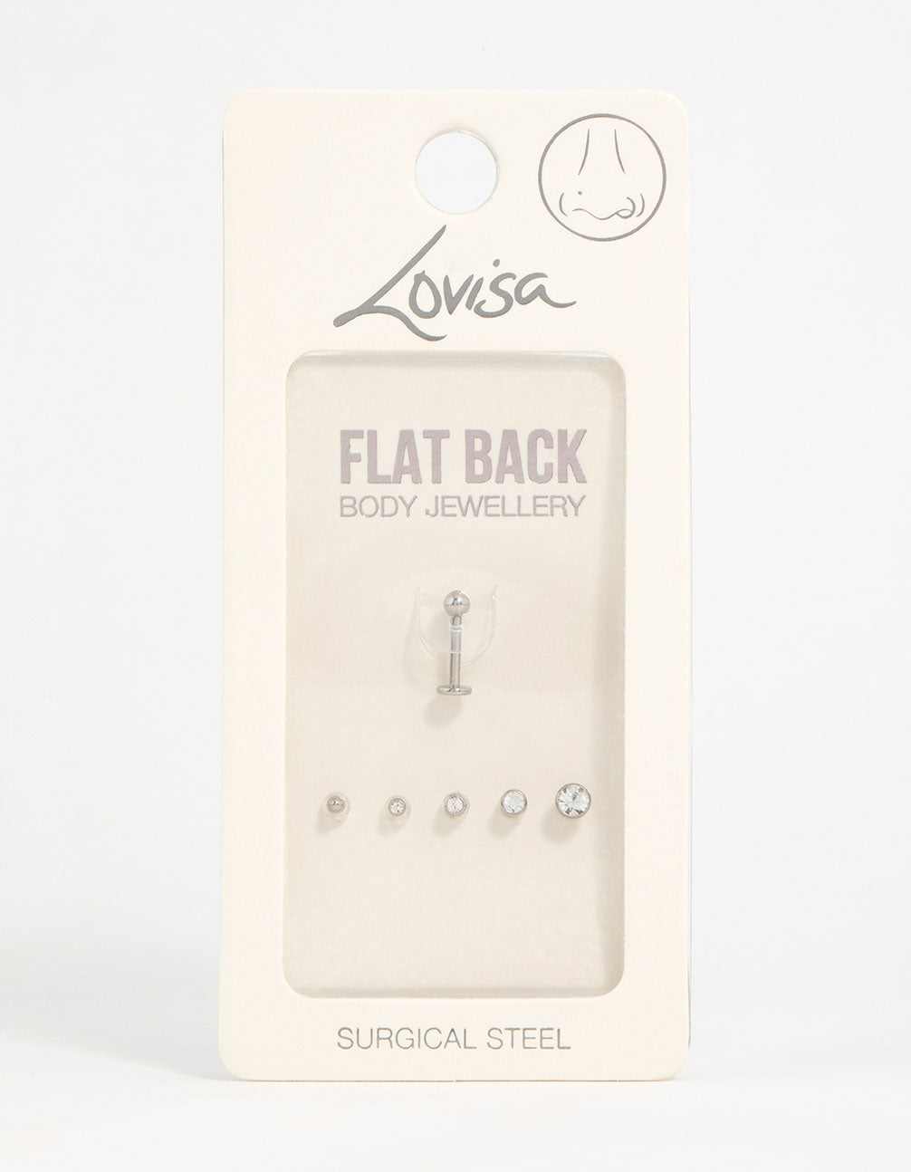 Surgical Steel Cubic Zirconia Flat Back Pack