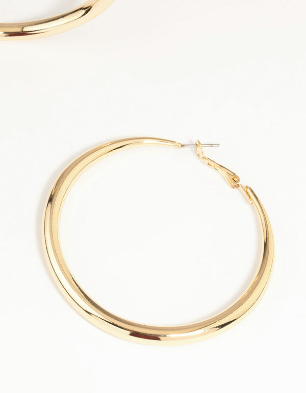 Gold Dome Hoop Earrings