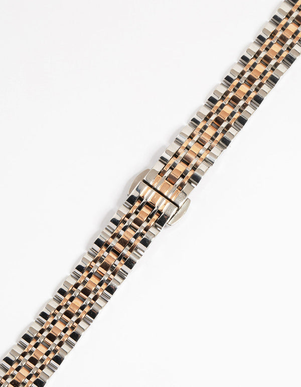 Mixed Metals Detailed Watch Strap 38/40/41 mm