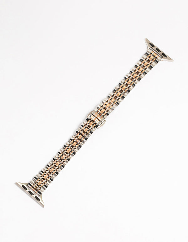 Mixed Metals Detailed Watch Strap 38/40/41 mm
