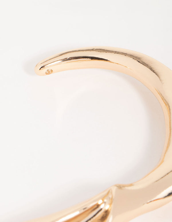 Gold Abstract Smooth Large Wrist Cuff