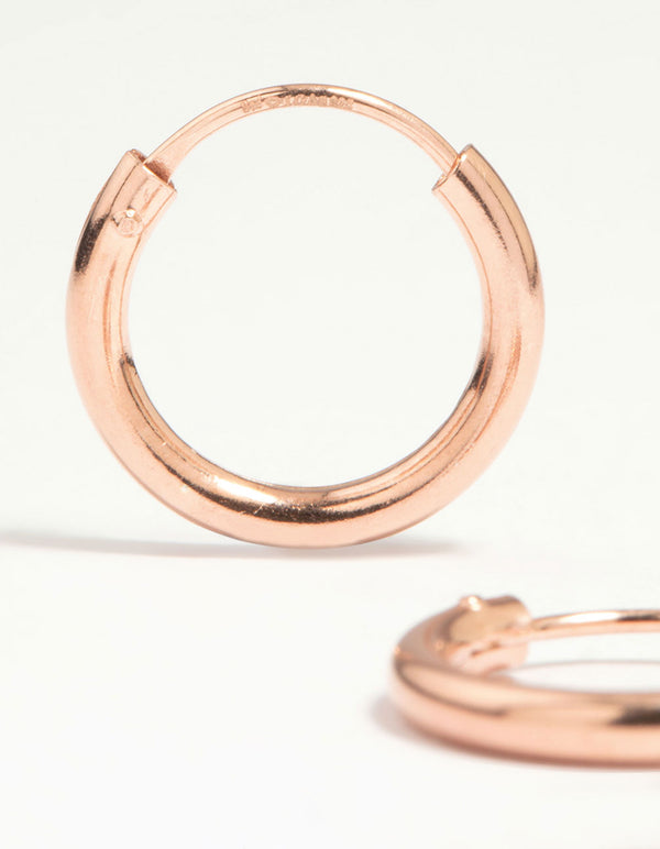 Rose Gold Plated Sterling Silver Hoop Earrings