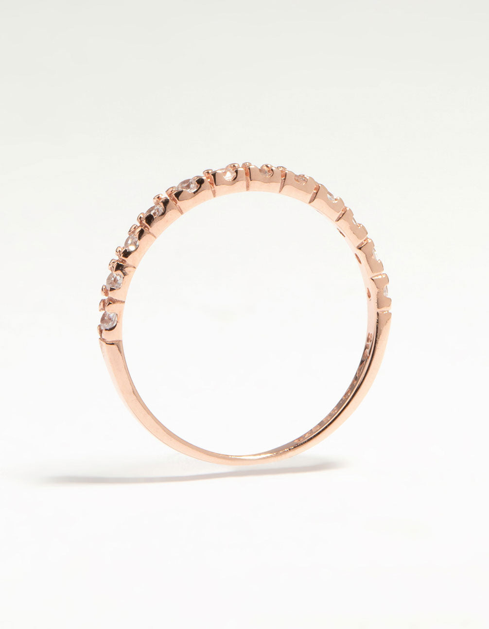 Rose Gold Plated Sterling Silver Cubic Zirconia Eternity Ring