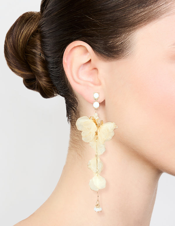 Acrylic Flower Large Drop Earrings