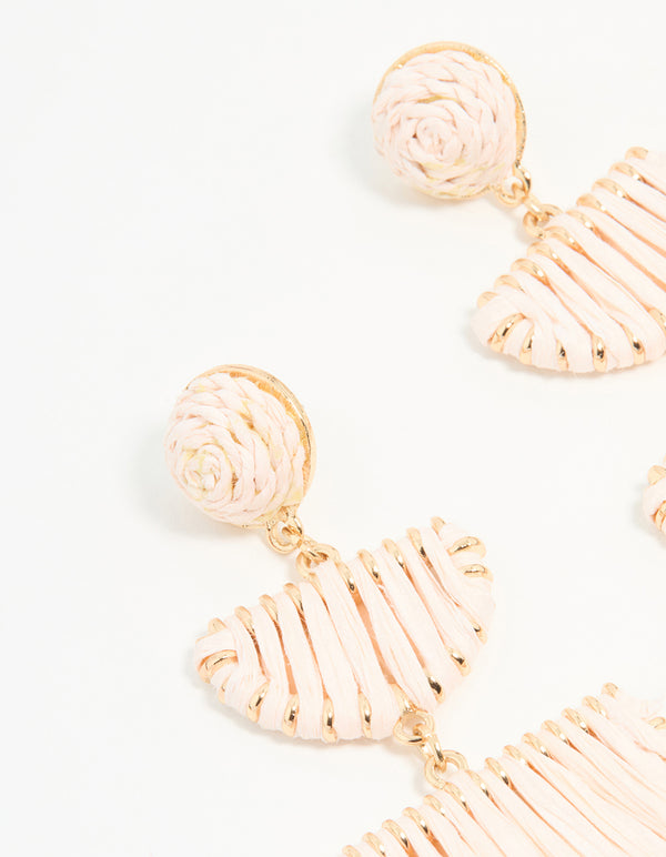Paper Raffia Wrapped Drop Earrings
