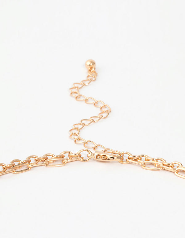 Gold Molten Layered Necklace