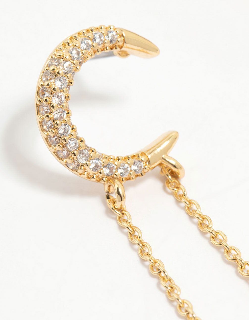 Gold Plated Moon & Star Drop Earrings