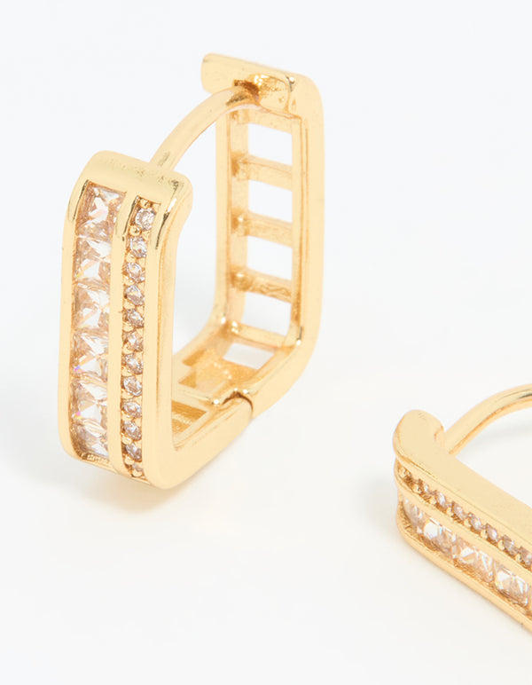 Gold Plated Square Hoop Earrings