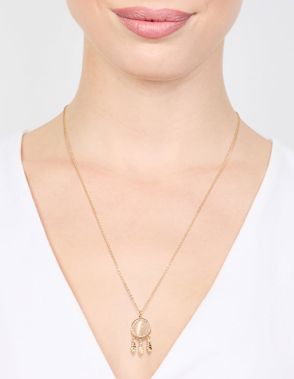 Gold Plated Dream Catcher Necklace